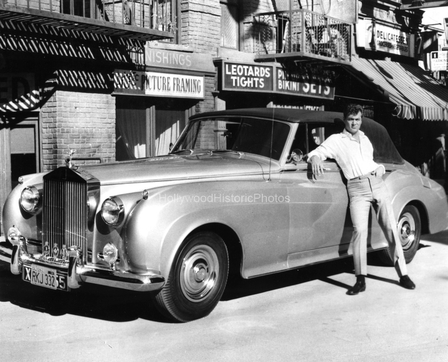 Tony Curtis 1960 With his Rolls Royce wm.jpg